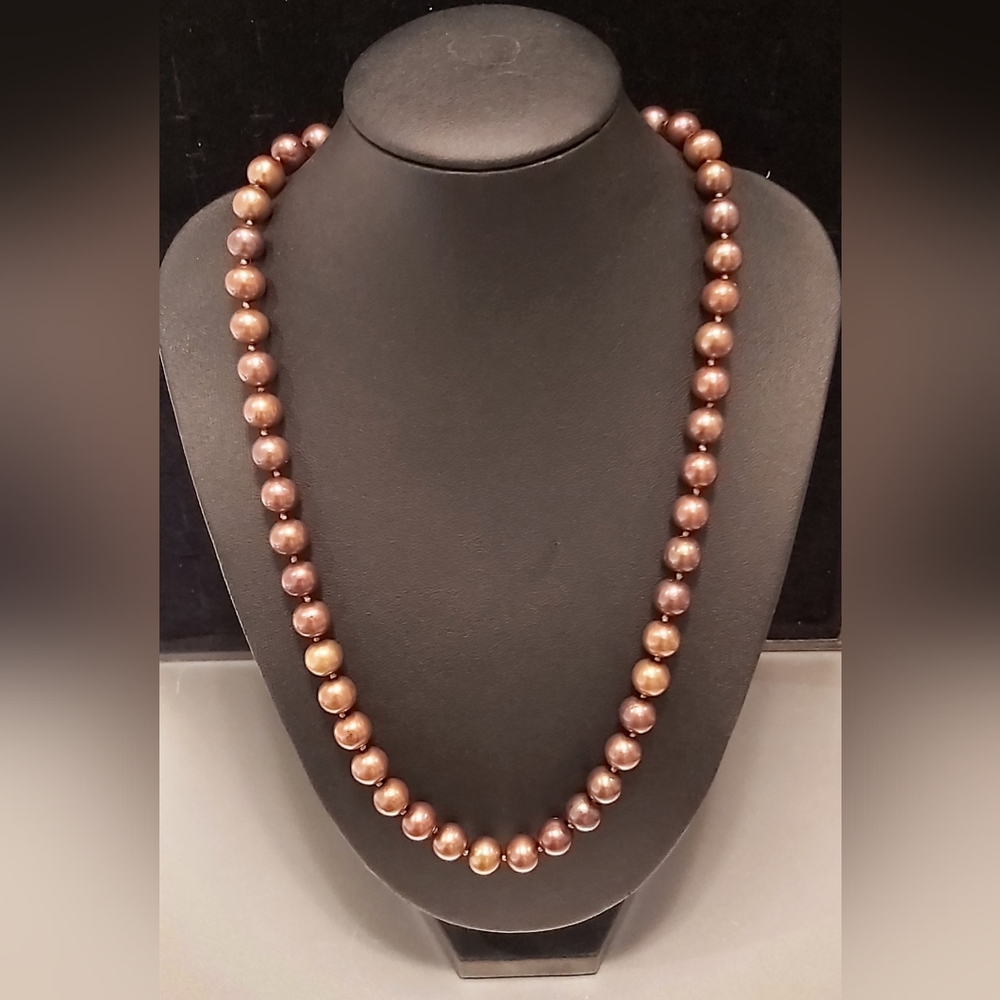 18" Cinnamon Colour Genuine Round Freshwater Pearls 8mm NWOT